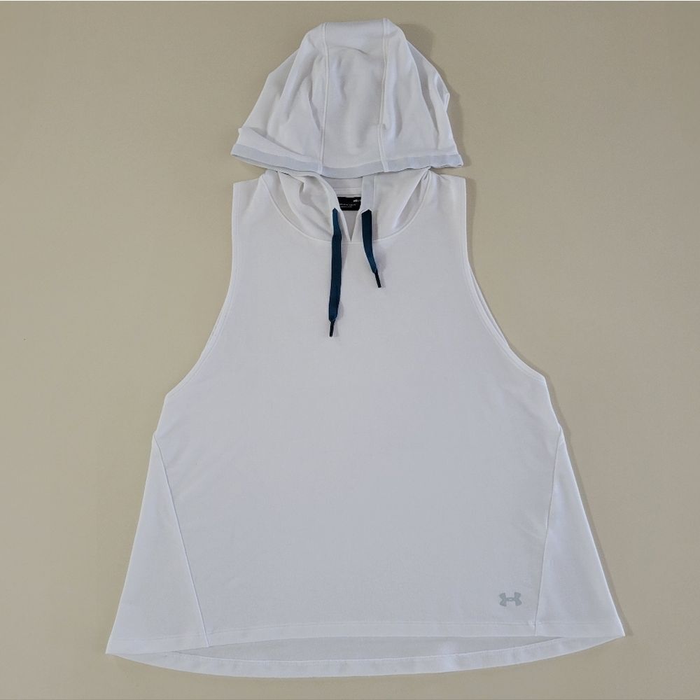 Under Armour Women's White Sleeveless Hooded Pullover Top - Picture 5 of 14